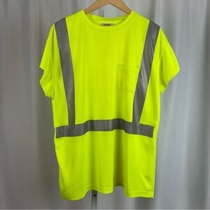Tingley XL Reflective Class 2 Neon Construction Pocket T Shirt Workwear Outdoor